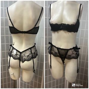 Seduction by Fredericks ofHollywood,intimates lingerie,Black,Sz 38,bra,panties.!